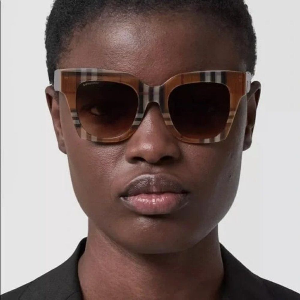 NEW Burberry BE4364 KITTY 396713 Brown Gradient  Square Unisex Sunglasses - Picture 2 of 10